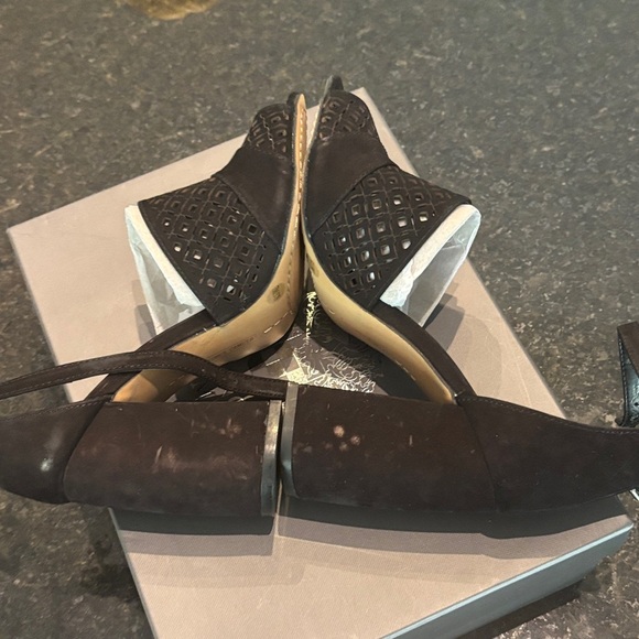 Vince Camuto Black Peep-Toe Heels - Picture 4 of 7